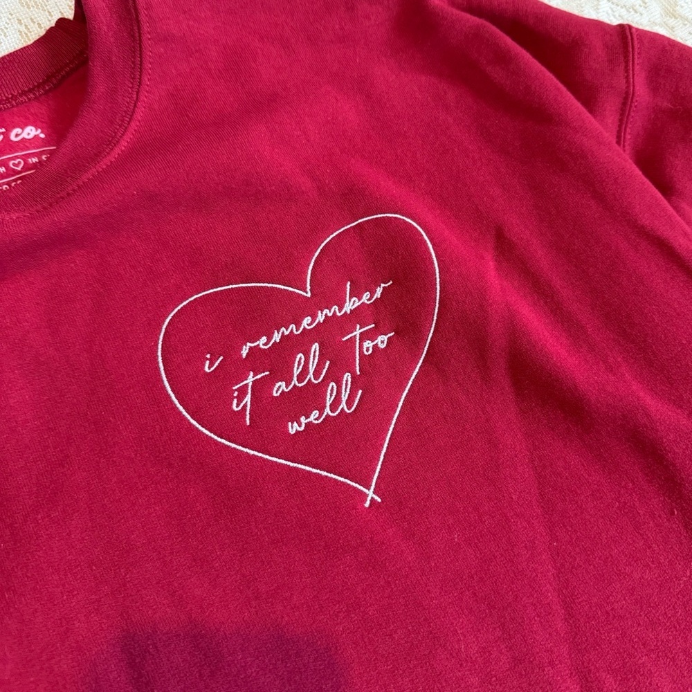 Girl Tribe Co. All too well heart embroidered Taylor swift sweatshirt - Picture 4 of 9